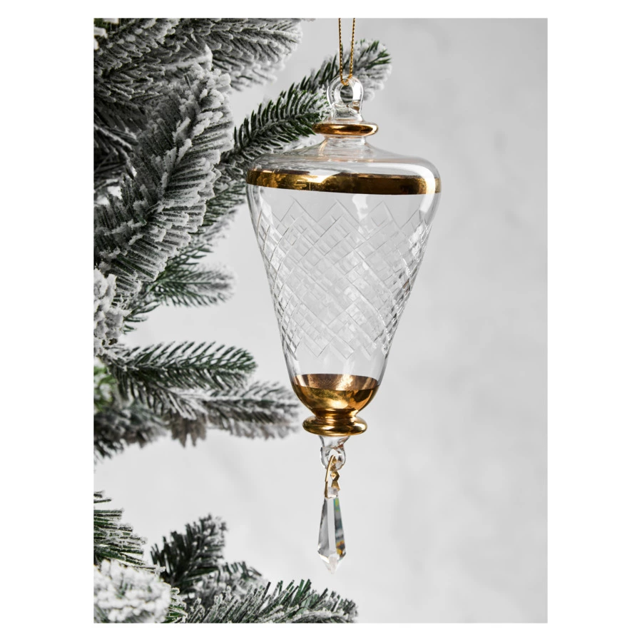 Украшение подвесное с золотым орнаментом Best decor place, стекло, прозрачное