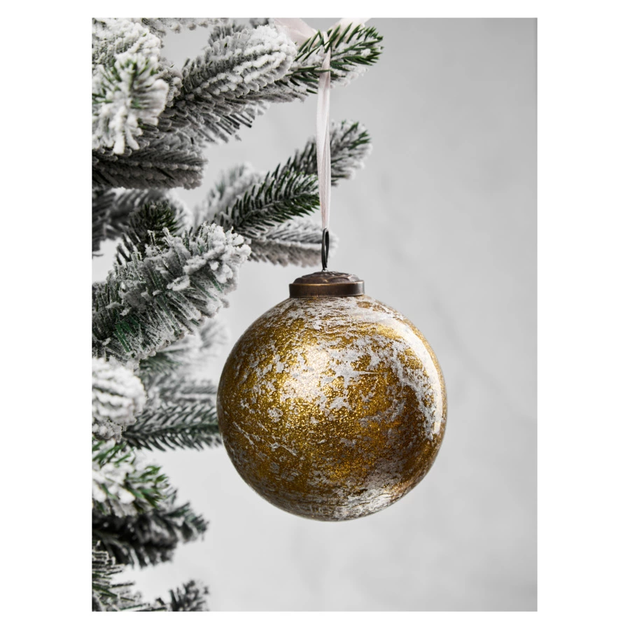 Игрушка елочная шар Best decor place 10 см, стекло, золотая