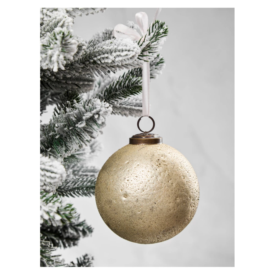 Игрушка елочная шар Best decor place 10 см, стекло, серебристая