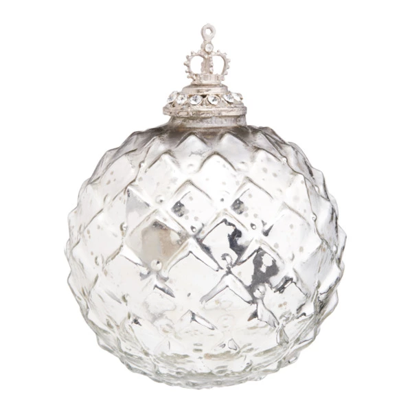 Игрушка елочная шар Best decor place 10 см, стекло, серебристая