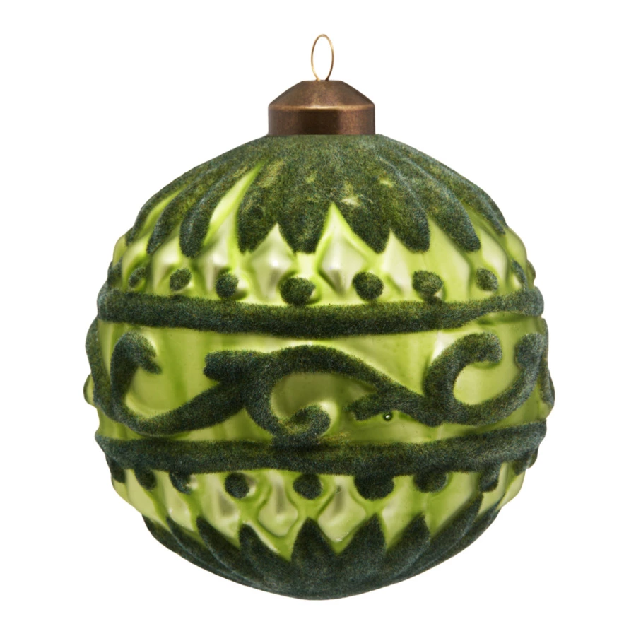 Игрушка елочная шар Best decor place 10 см, стекло, зеленая
