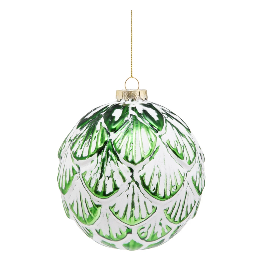 Игрушка елочная шар Best decor place Снежная елка 10 см, стекло