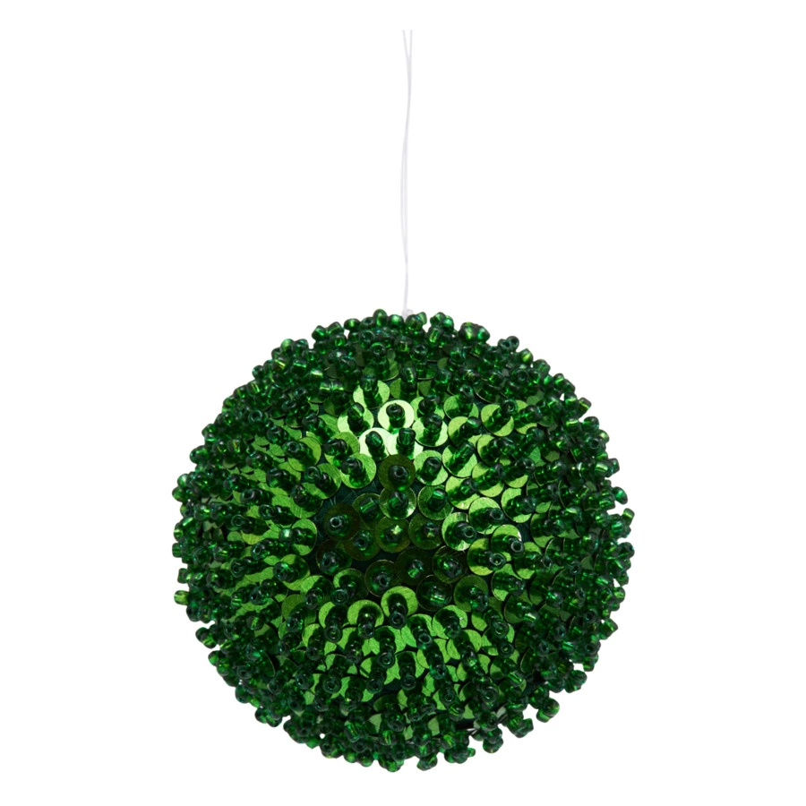 Игрушка елочная шар Best decor place 10 см, стекло, пластик, зеленая