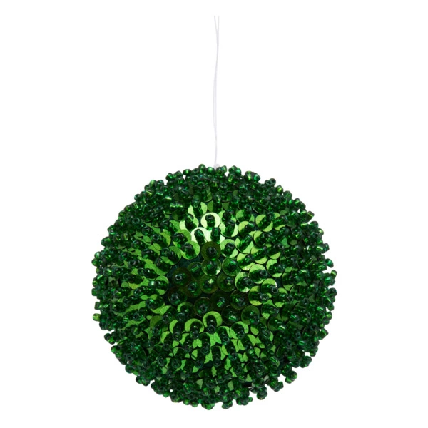 Игрушка елочная шар Best decor place 10 см, стекло, пластик, зеленая