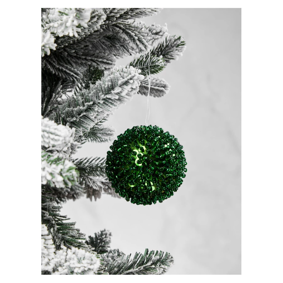 Игрушка елочная шар Best decor place 8 см, стекло, пластик, зеленая