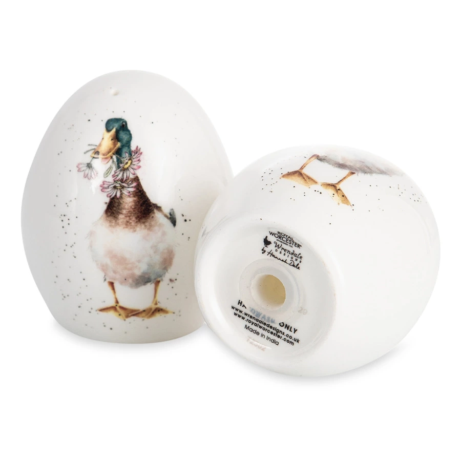 Набор из солонки и подставки Royal Worcester Забавная фауна Утки 8 см, фарфор костяной
