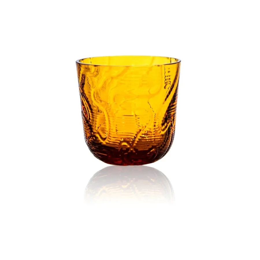 Стакан Klimchi Кора 200 мл, богемское стекло, янтарный