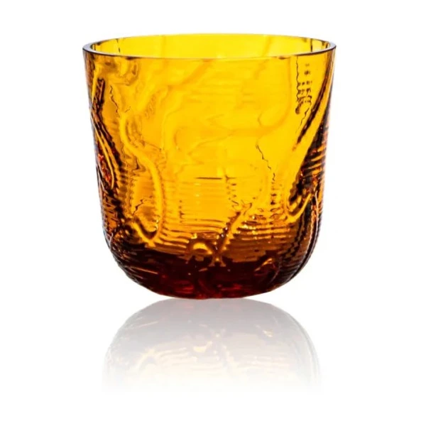Стакан Klimchi Кора 200 мл, богемское стекло, янтарный