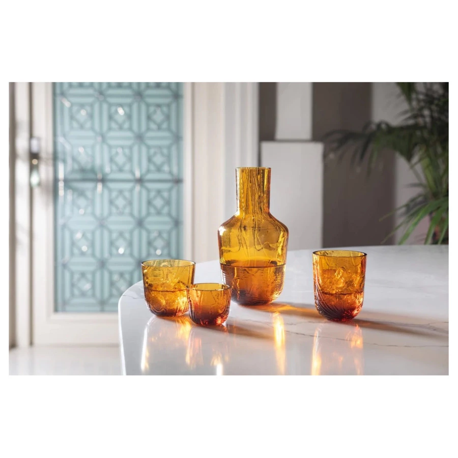 Стакан Klimchi Кора 200 мл, богемское стекло, янтарный