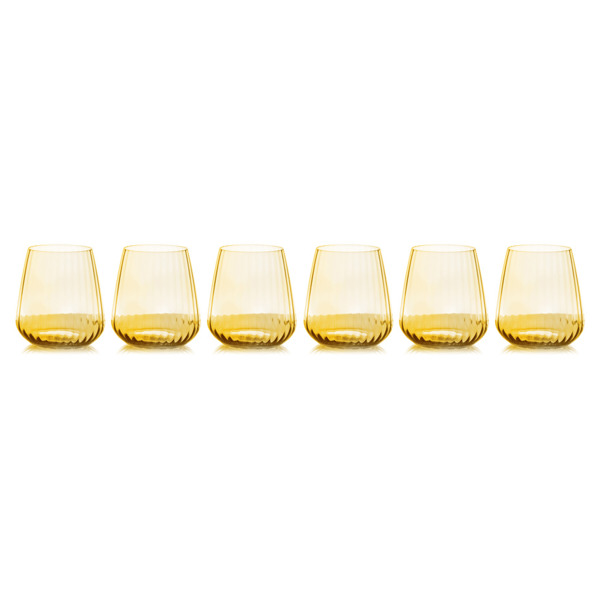 Набор стаканов для виски Le Stelle Opium 450 мл, 6 шт, янтарный, стекло хрустальное, п/к