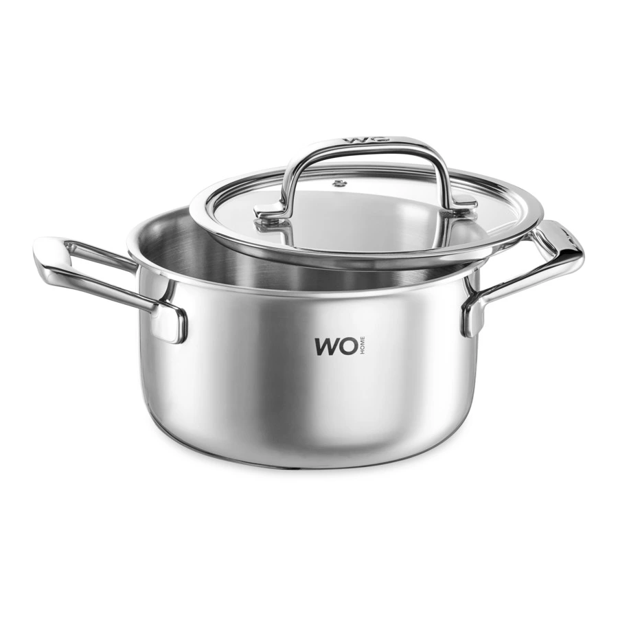 Кастрюля со стеклянной крышкой WO HOME Verona 2,5 л, 18х10 см, сталь нержавеющая 18/10, п/к