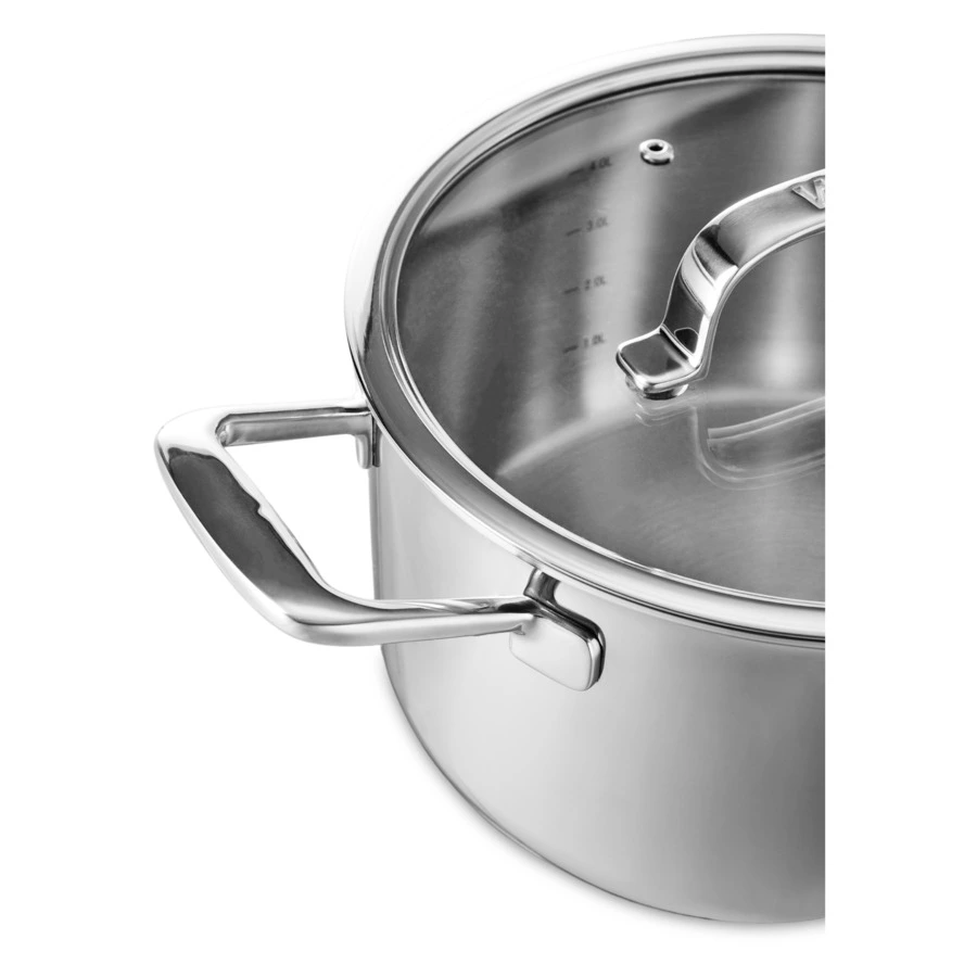 Кастрюля со стеклянной крышкой WO HOME Verona 5,6 л, 24х12,5 см, сталь нержавеющая 18/10, п/к