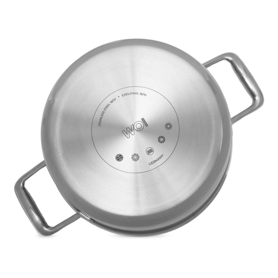 Кастрюля со стеклянной крышкой WO HOME Verona 5,6 л, 24х12,5 см, сталь нержавеющая 18/10, п/к