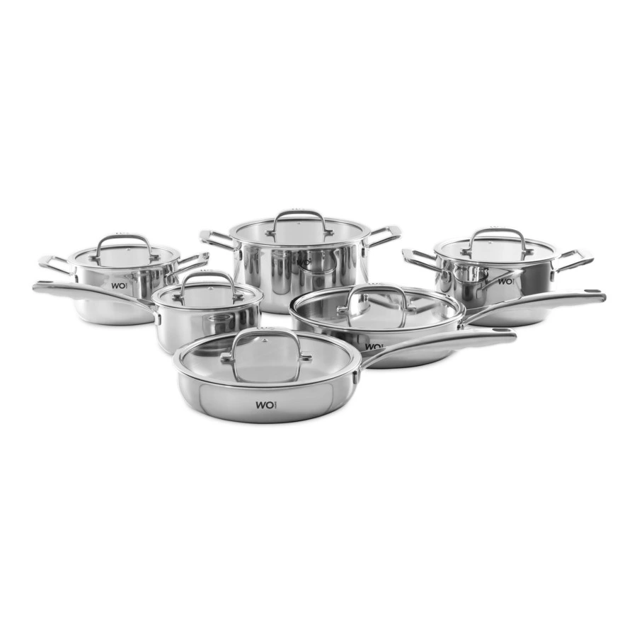 Сковорода со стеклянной крышкой WO HOME Verona 26х6 см, сталь нержавеющая, п/к