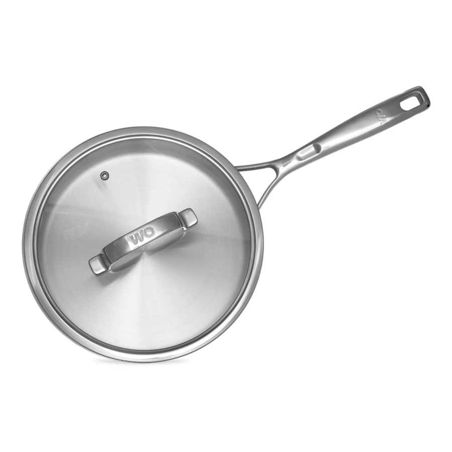 Сковорода со стеклянной крышкой WO HOME Verona 26х6 см, сталь нержавеющая, п/к