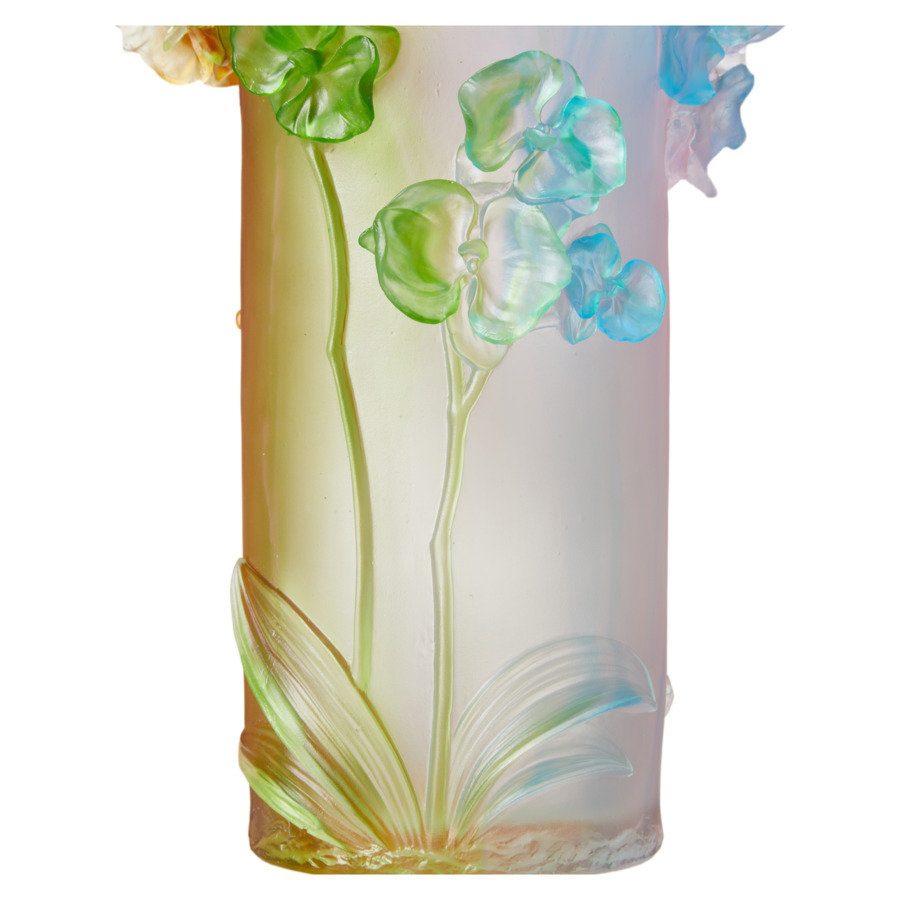 Ваза Decor de table Орхидея 30 см, хрусталь, разноцветная