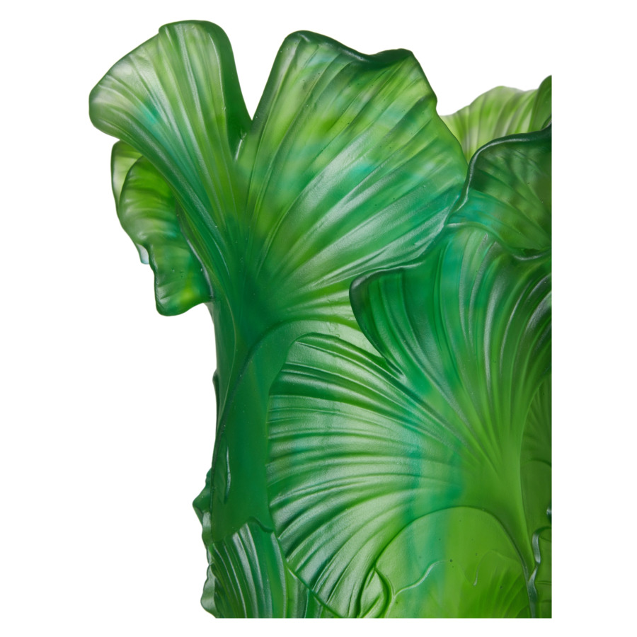 Ваза Decor de table Гинкго 30 см, хрусталь, зеленая