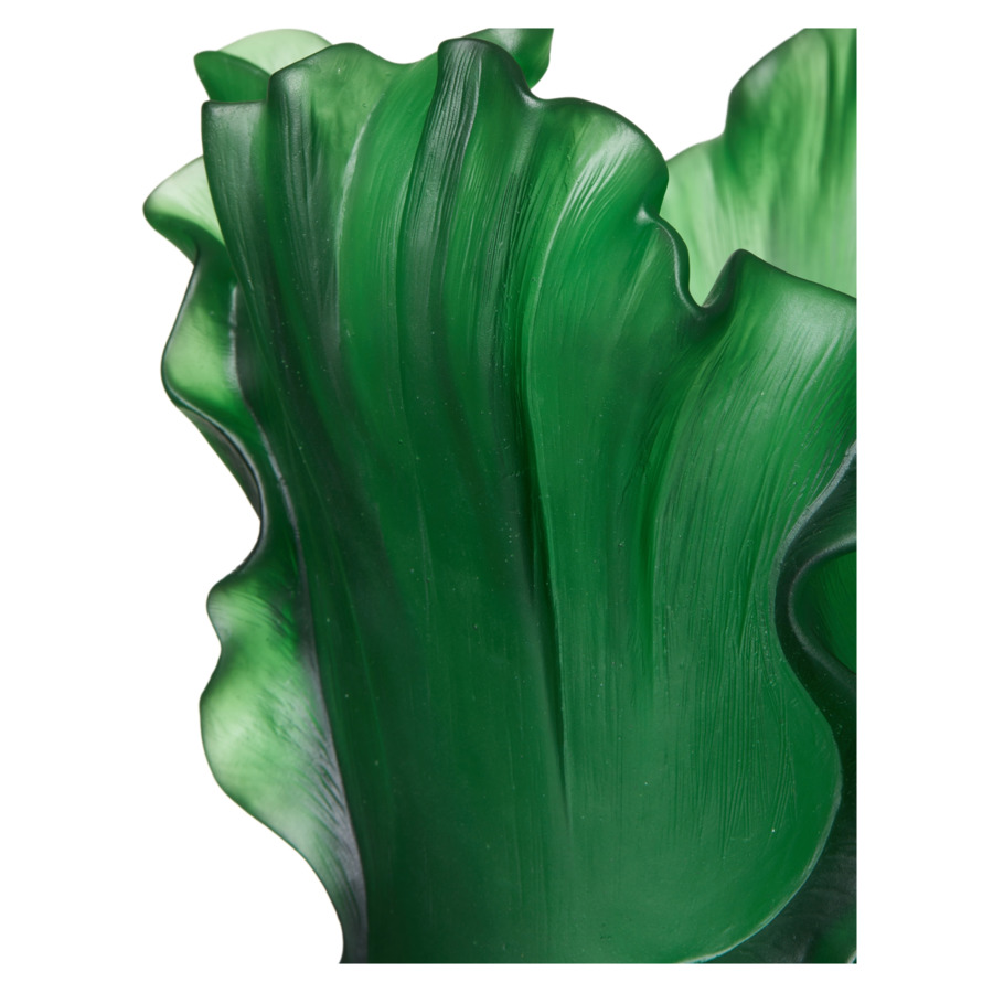 Ваза Decor de table Мак 40 см, хрусталь, зеленая