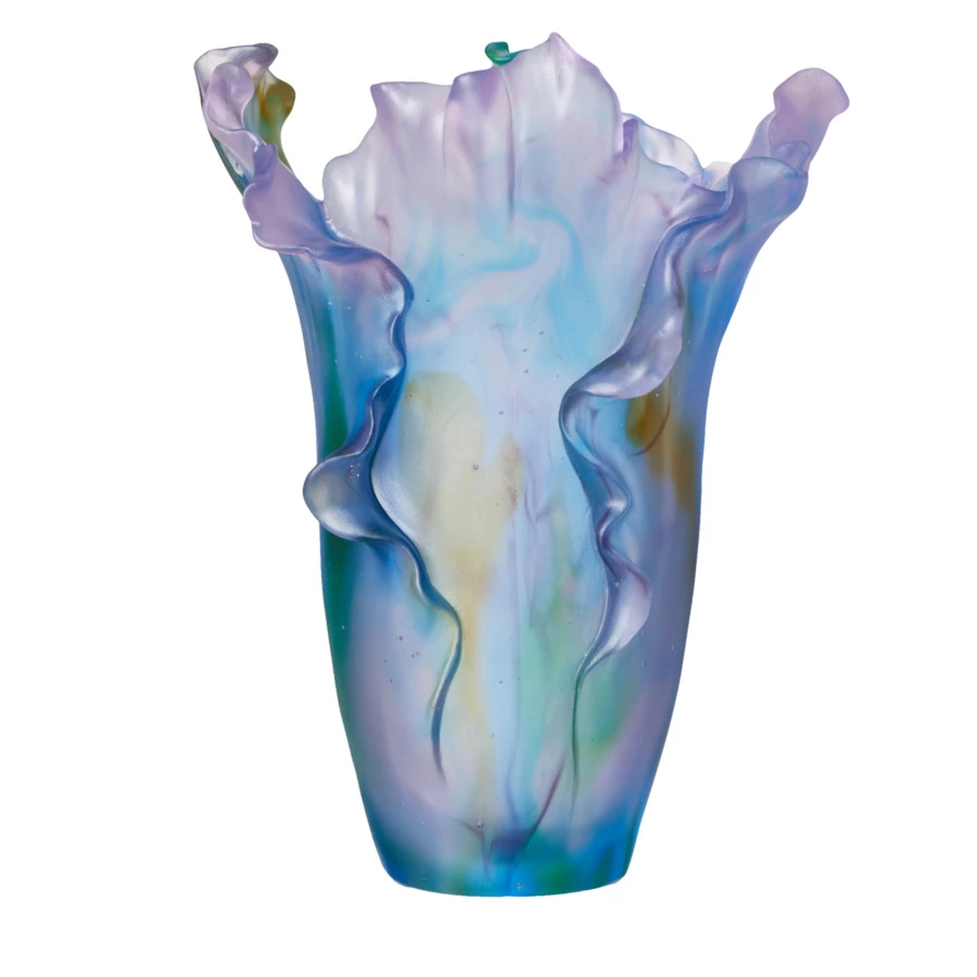 Ваза настольная Decor de Table Pate de Verre Cristal Мак 30 см, хрустальное тесто, разноцветная, п/к