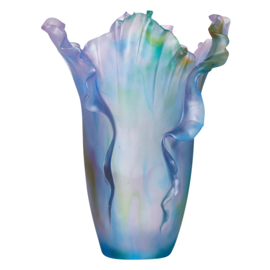 Ваза настольная Decor de Table Pate de Verre Cristal Мак 30 см, хрустальное тесто, разноцветная, п/к