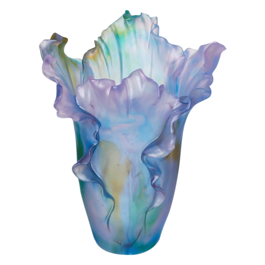 Ваза настольная Decor de Table Pate de Verre Cristal Мак 30 см, хрустальное тесто, разноцветная, п/к