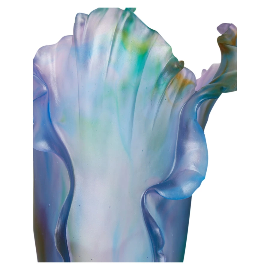 Ваза настольная Decor de Table Pate de Verre Cristal Мак 30 см, хрустальное тесто, разноцветная, п/к