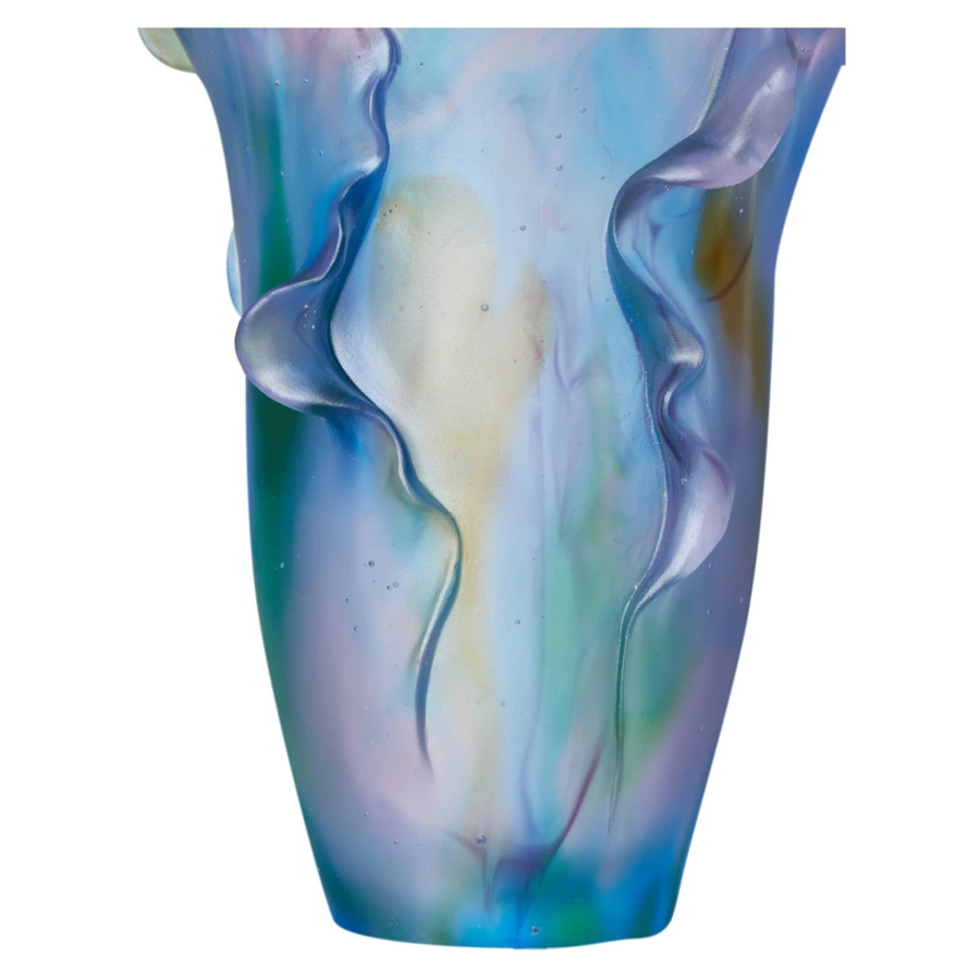 Ваза настольная Decor de Table Pate de Verre Cristal Мак 30 см, хрустальное тесто, разноцветная, п/к