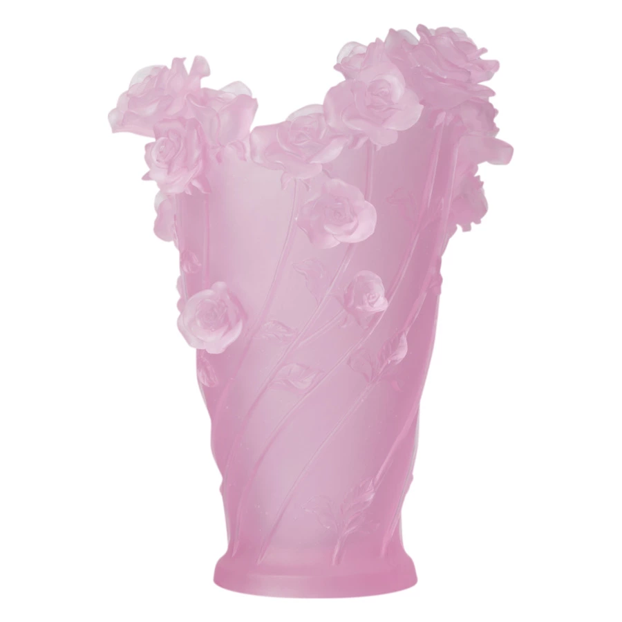 Ваза настольная Decor de Table Pate de Verre Cristal Роза 35 см, хрустальное тесто, розовая, п/к