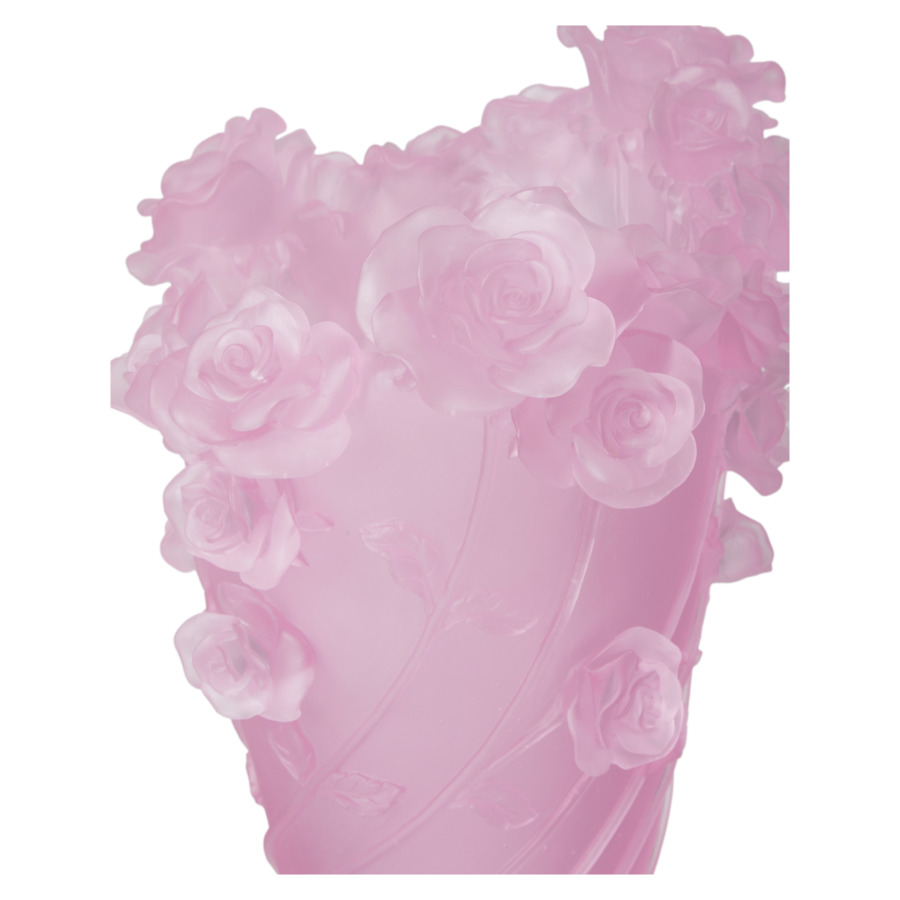 Ваза Decor de table Роза 35 см, хрусталь, розовая