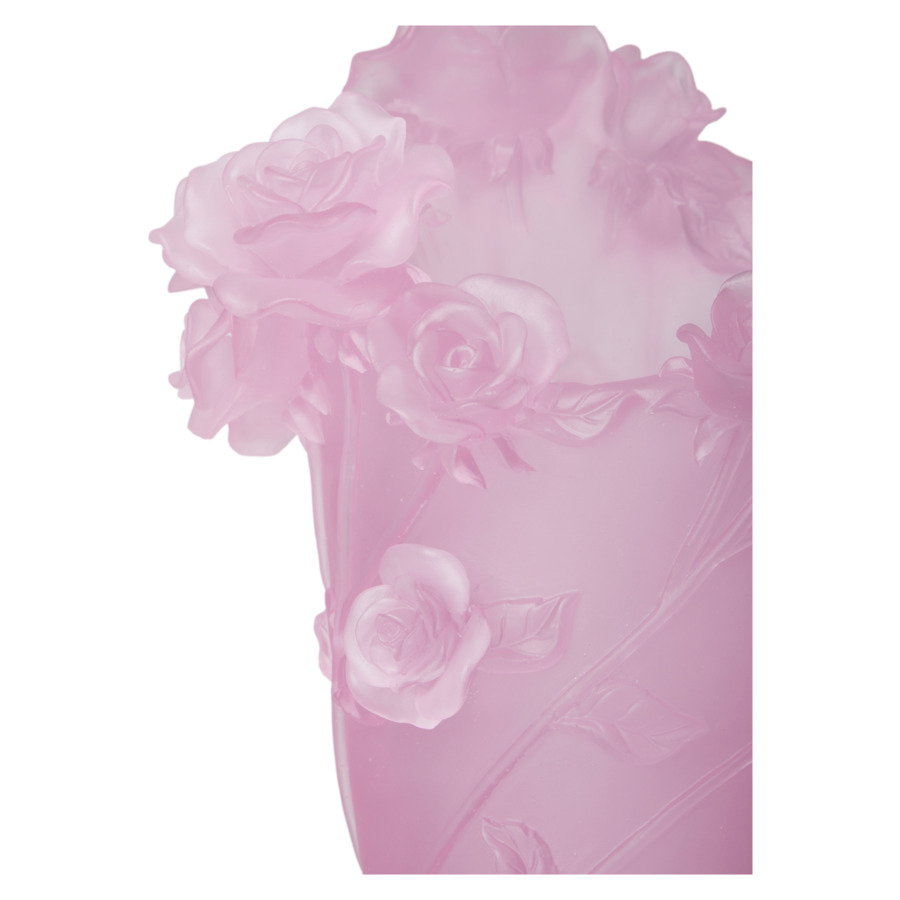 Ваза Decor de table Роза 35 см, хрусталь, розовая