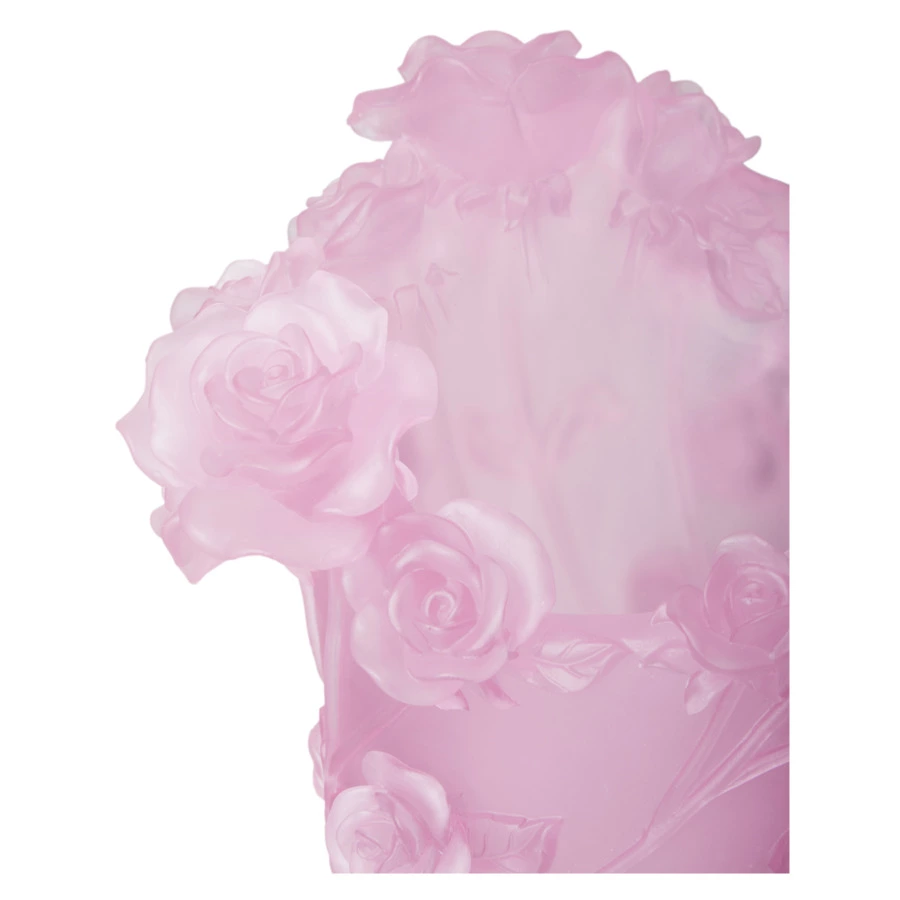 Ваза настольная Decor de Table Pate de Verre Cristal Роза 35 см, хрустальное тесто, розовая, п/к