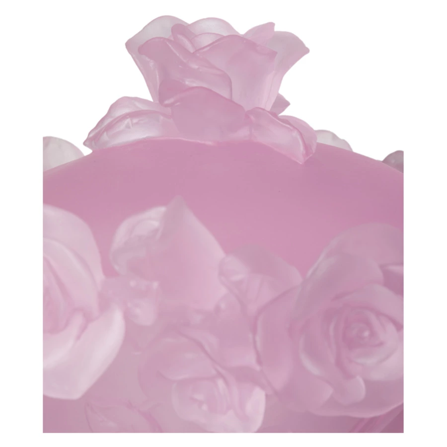 Конфетница с крышкой Decor de Table Pate de Verre Cristal Роза 17 см, хрустальное тесто