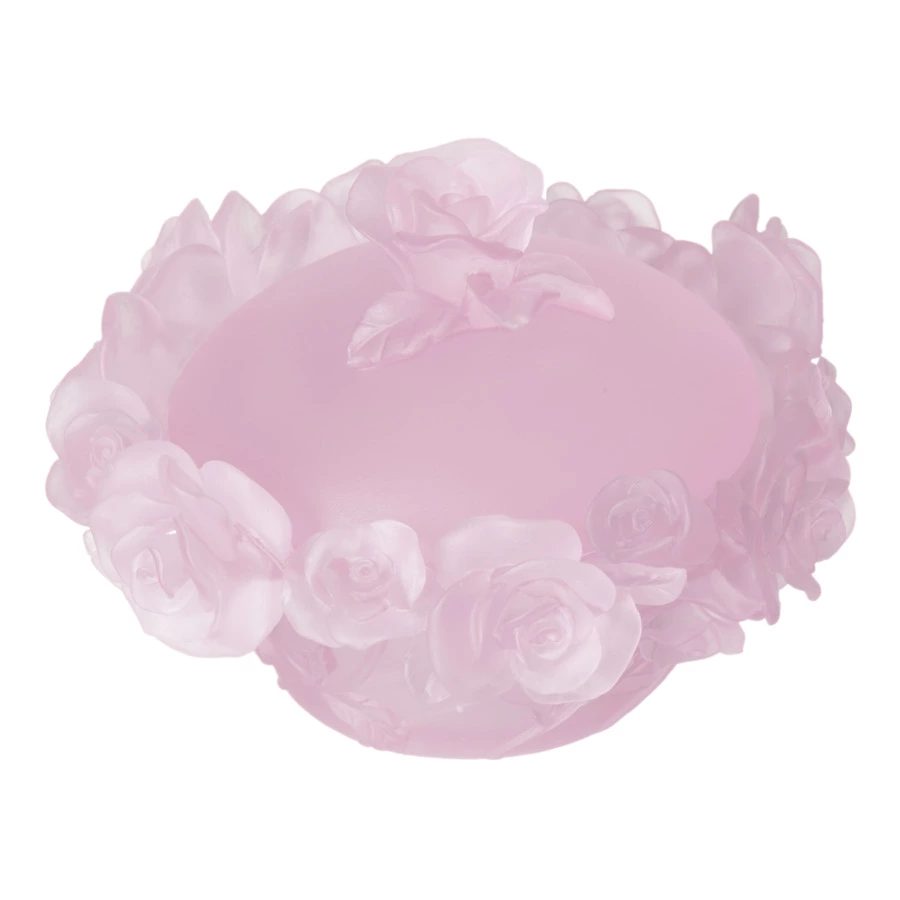 Конфетница с крышкой Decor de Table Pate de Verre Cristal Роза 17 см, хрустальное тесто