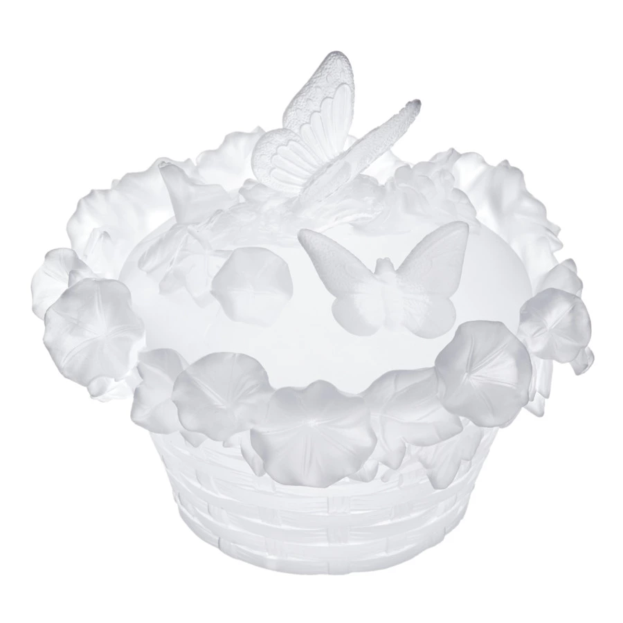 Конфетница Decor de Table Pate de Verre Cristal Бабочка 17 см, хрустальное тесто, белая, п/к