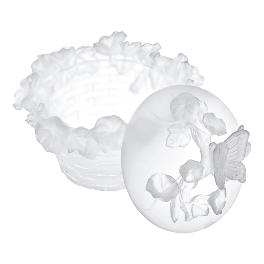 Конфетница Decor de Table Pate de Verre Cristal Бабочка 17 см, хрустальное тесто, белая, п/к