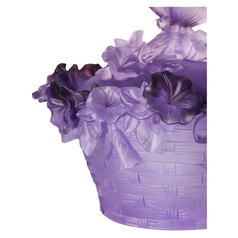 Конфетница Decor de Table Pate de Verre Cristal Бабочка 17 см, хрустальное тесто, фиолетовая, п/к