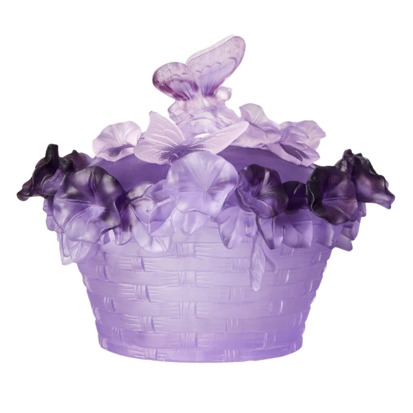 Конфетница Decor de Table Pate de Verre Cristal Бабочка 17 см, хрустальное тесто, фиолетовая, п/к