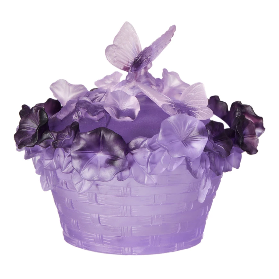 Конфетница Decor de Table Pate de Verre Cristal Бабочка 17 см, хрустальное тесто, фиолетовая, п/к