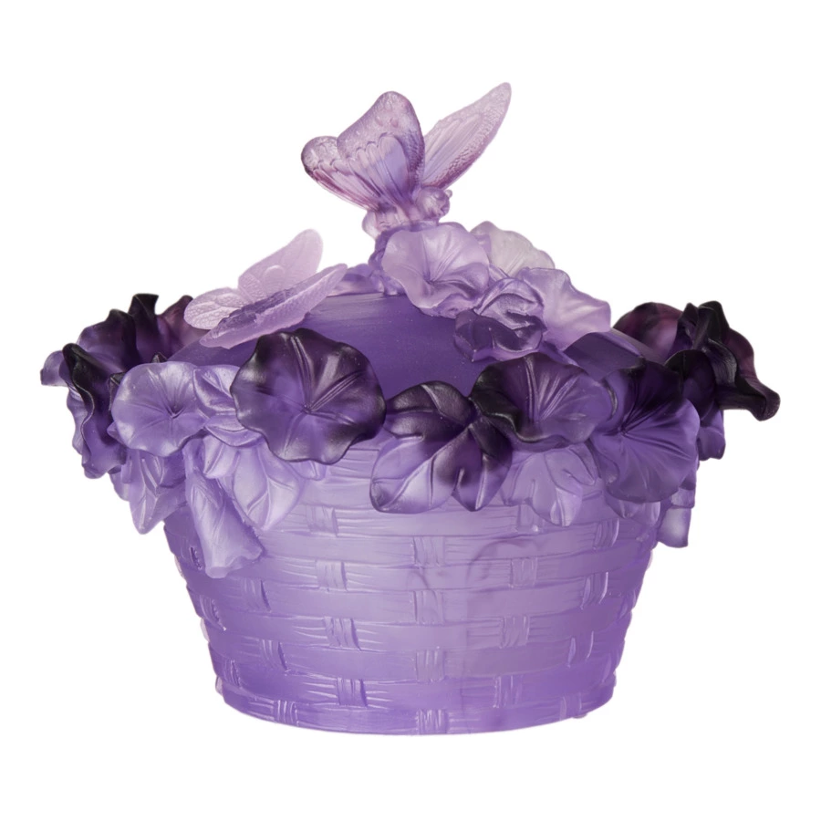 Конфетница Decor de Table Pate de Verre Cristal Бабочка 17 см, хрустальное тесто, фиолетовая, п/к