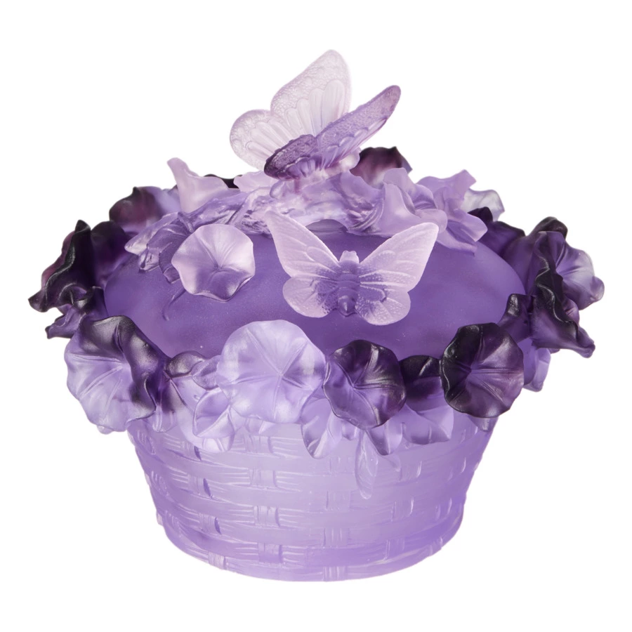 Конфетница Decor de Table Pate de Verre Cristal Бабочка 17 см, хрустальное тесто, фиолетовая, п/к