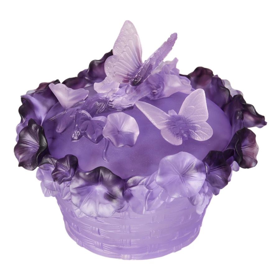 Конфетница Decor de Table Pate de Verre Cristal Бабочка 17 см, хрустальное тесто, фиолетовая, п/к