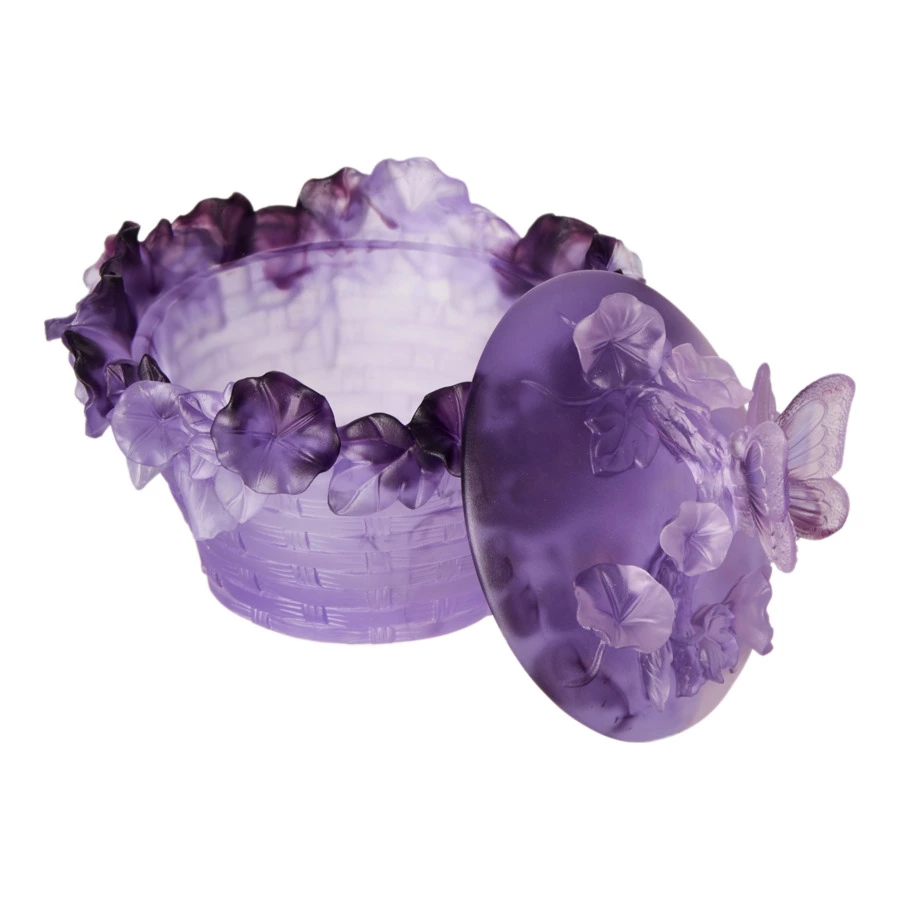 Конфетница Decor de Table Pate de Verre Cristal Бабочка 17 см, хрустальное тесто, фиолетовая, п/к