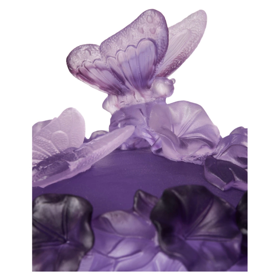 Конфетница Decor de Table Pate de Verre Cristal Бабочка 17 см, хрустальное тесто, фиолетовая, п/к