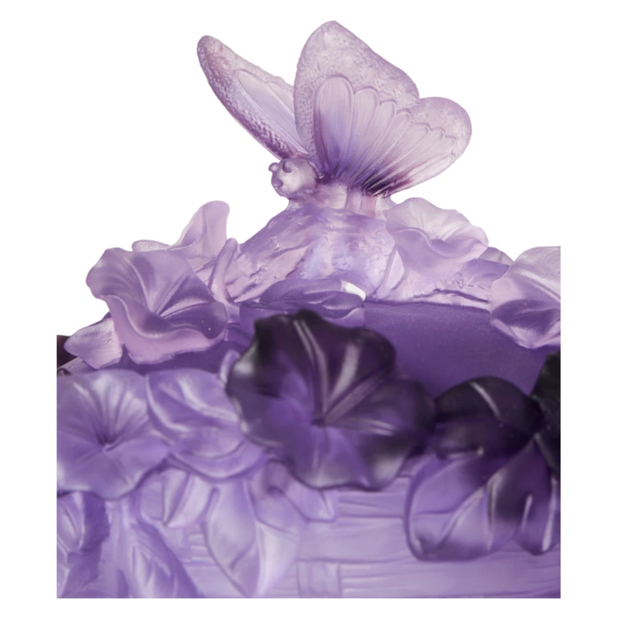 Конфетница Decor de Table Pate de Verre Cristal Бабочка 17 см, хрустальное тесто, фиолетовая, п/к