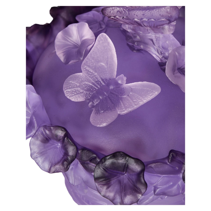 Конфетница Decor de Table Pate de Verre Cristal Бабочка 17 см, хрустальное тесто, фиолетовая, п/к