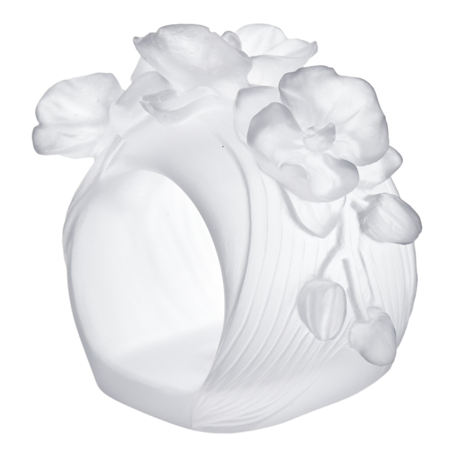 Кольцо для салфеток Decor de table Орхидея, хрусталь, белое