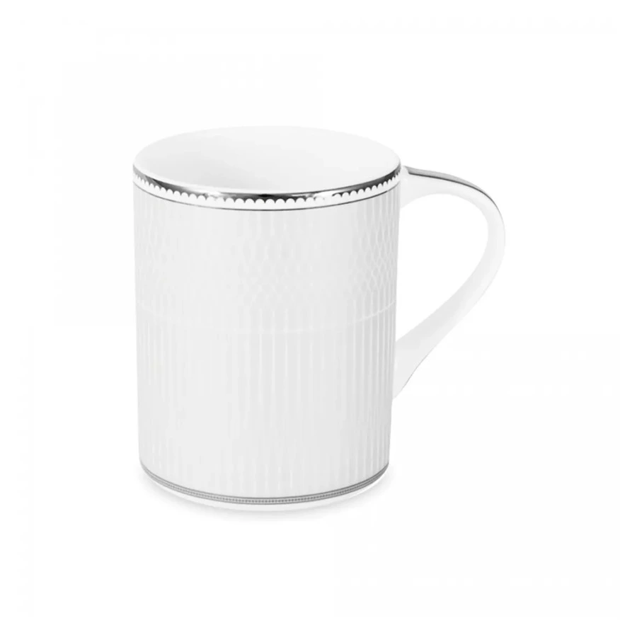 Кружка для чая и кофе Anna Lafarg Emily Жемчуг 350 мл, фарфор костяной, белая