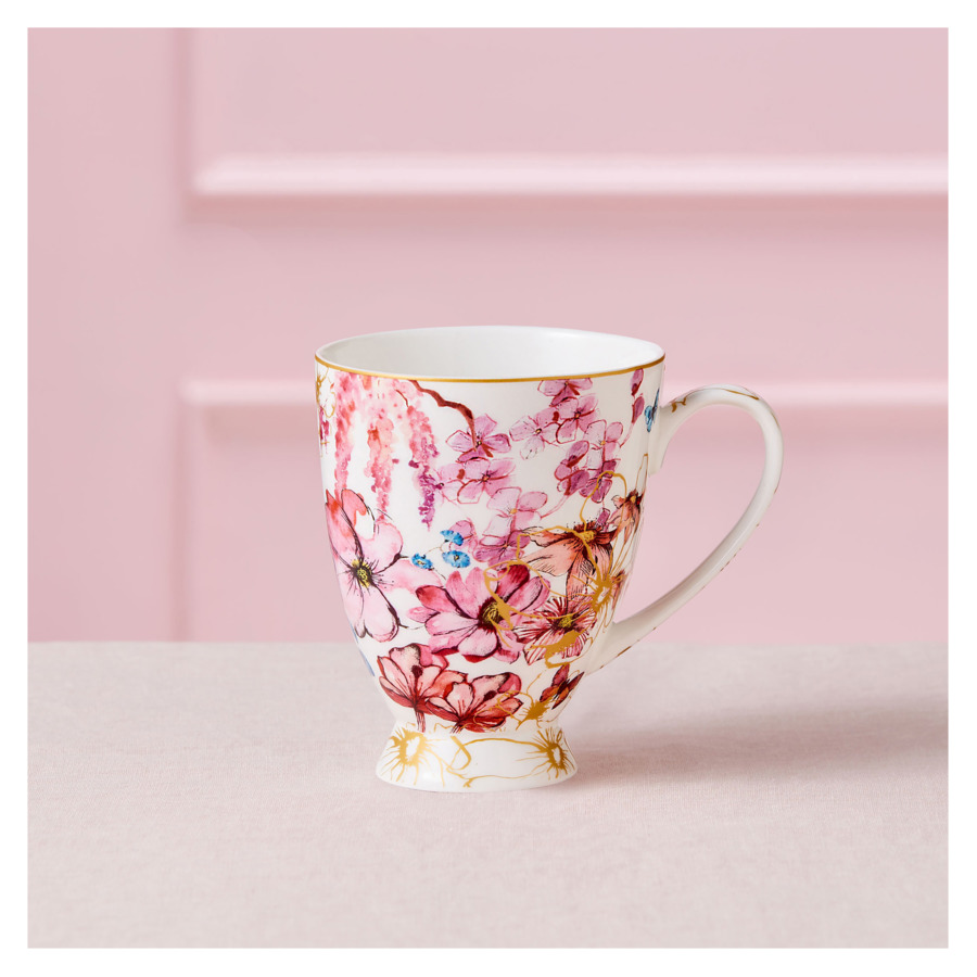 Кружка для чая и кофе Maxwell & Williams Estelle 300 мл, фарфор твердый, розовая , п/к