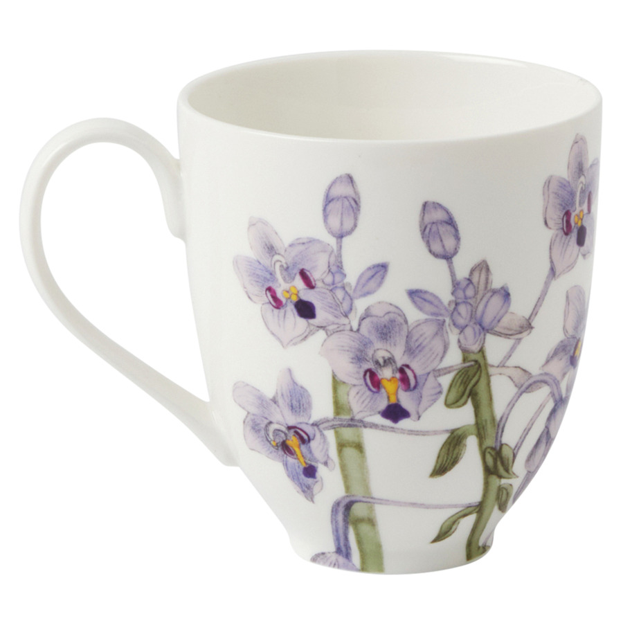 Кружка для чая и кофе Maxwell & Williams Орхидеи 350 мл, фарфор твердый, фиолетовая, п/к