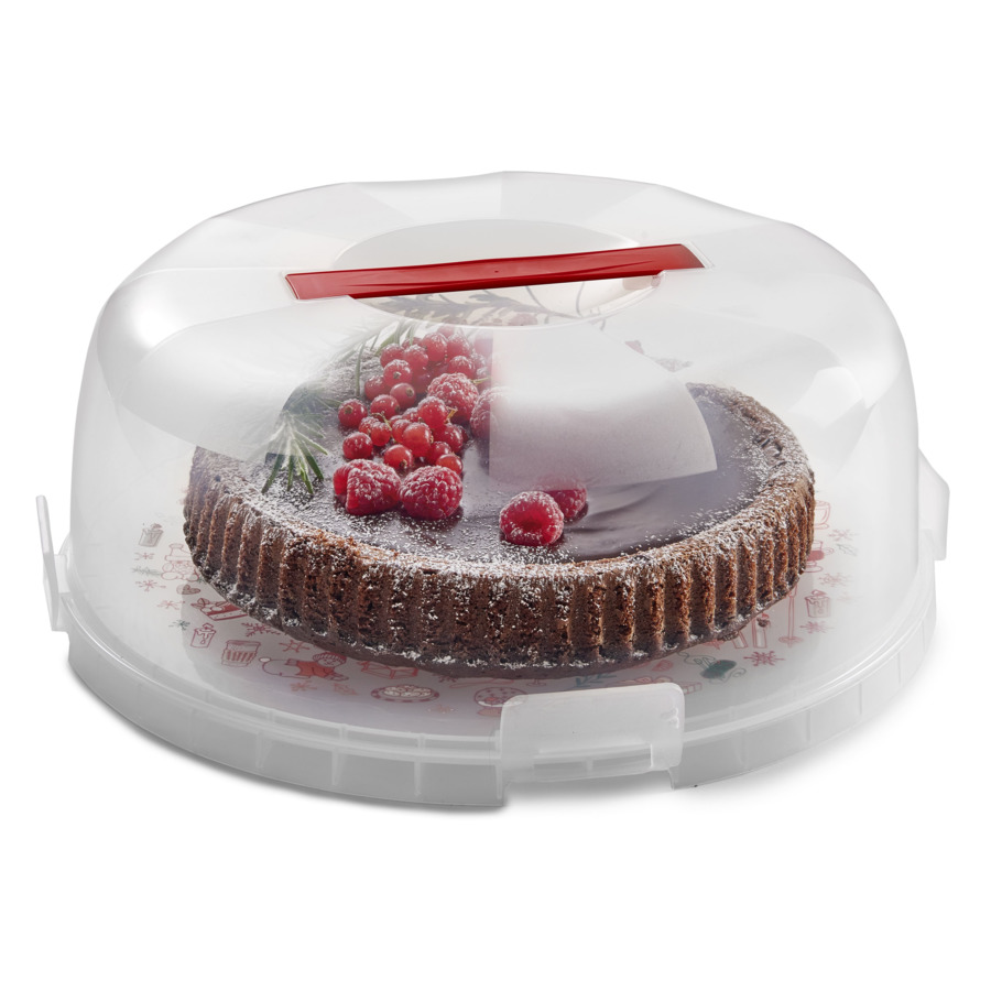 Контейнер для торта SNIPS 28 см, пластик, красная ручка